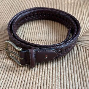 Tommy Hilfiger Brown Braided Leather Belt Men’s M 34-36